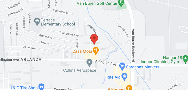 map of 8172 Carnation Riverside, CA 92503
